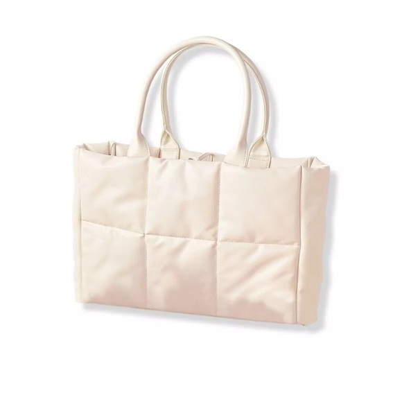Ulta Puffer Tote Beige NWOT - Picture 2 of 3